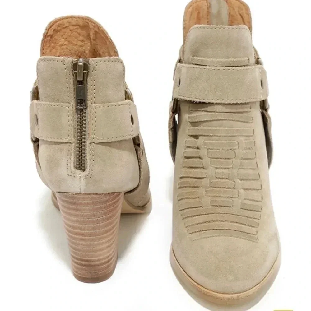 Seychelles Impossible Sand Suede Leather Ankle Booties Size 8.5